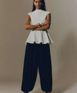 Áo peplum vải ponte di roma