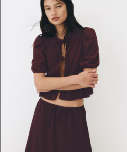 Áo peplum buộc dây phía trước